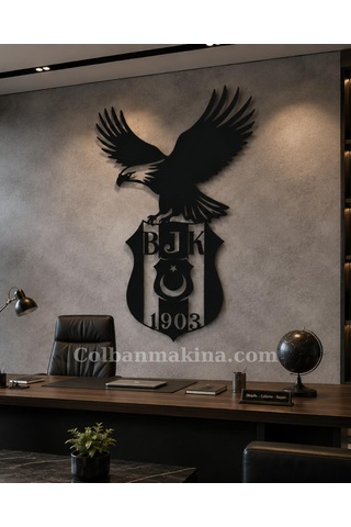 Beşiktaş Logo'su Metal Duvar Görseli Siyah