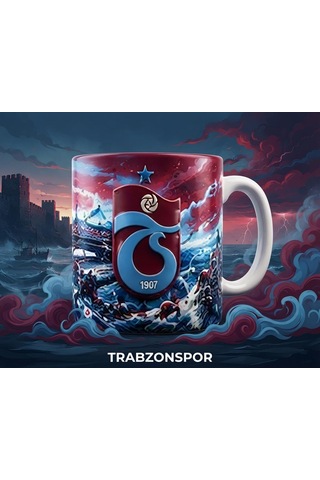 Trabzon Spor Bordo Mavi Kupa Bardak Taraftara Özel Tasarım Yüksek Kaliteli Kupa Beyaz