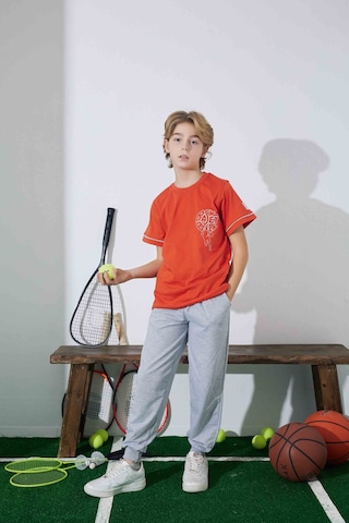 Tarık 6-11 Yaş Erkek Çocuk Pijama Basket 3944210 - Turuncu Turuncu
