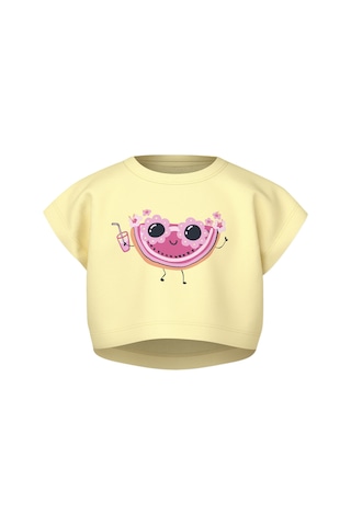 Name It Nmfvılma Capsl Crop Top Sarı Kız Çocuk Kısa Kol T-shirt 000000000102263508 Sarı