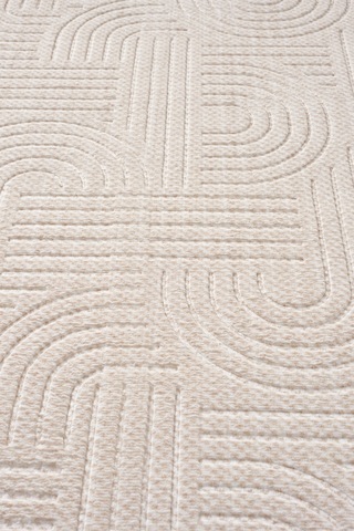 Raschel Carpet Bohem Mutfak Halısı Yıkanabilir Leke Tutmaz Modern Sisal Bej Özel Seri Kaymaz Taban Halı Yolluk Bej