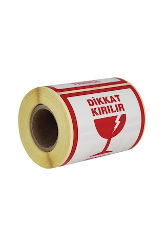 Dikkat Kırılır Etiketi 1000 Sarım 100x100 MM