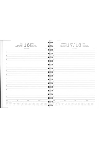 Sim 2026 Ajanda Spiralli Suni Deri Siyah 17x24 Hafta Sonları Birleşik Siyah