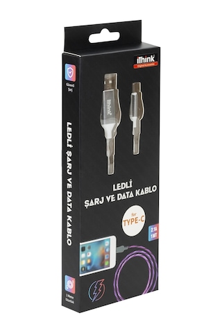 İthink K80C Işıklı Type-c Kablo Beyaz