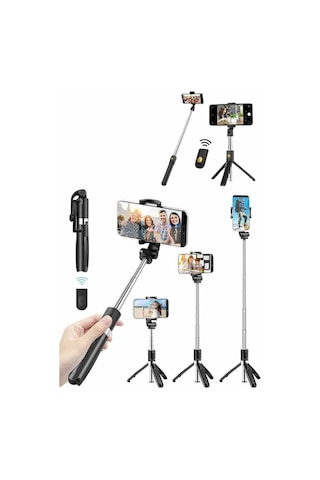 Cep Telefonu Tripod Standı Manyetik Selfie Sopa Bluetooth Ilkeshop - 15 Uzaktan Kumandalı