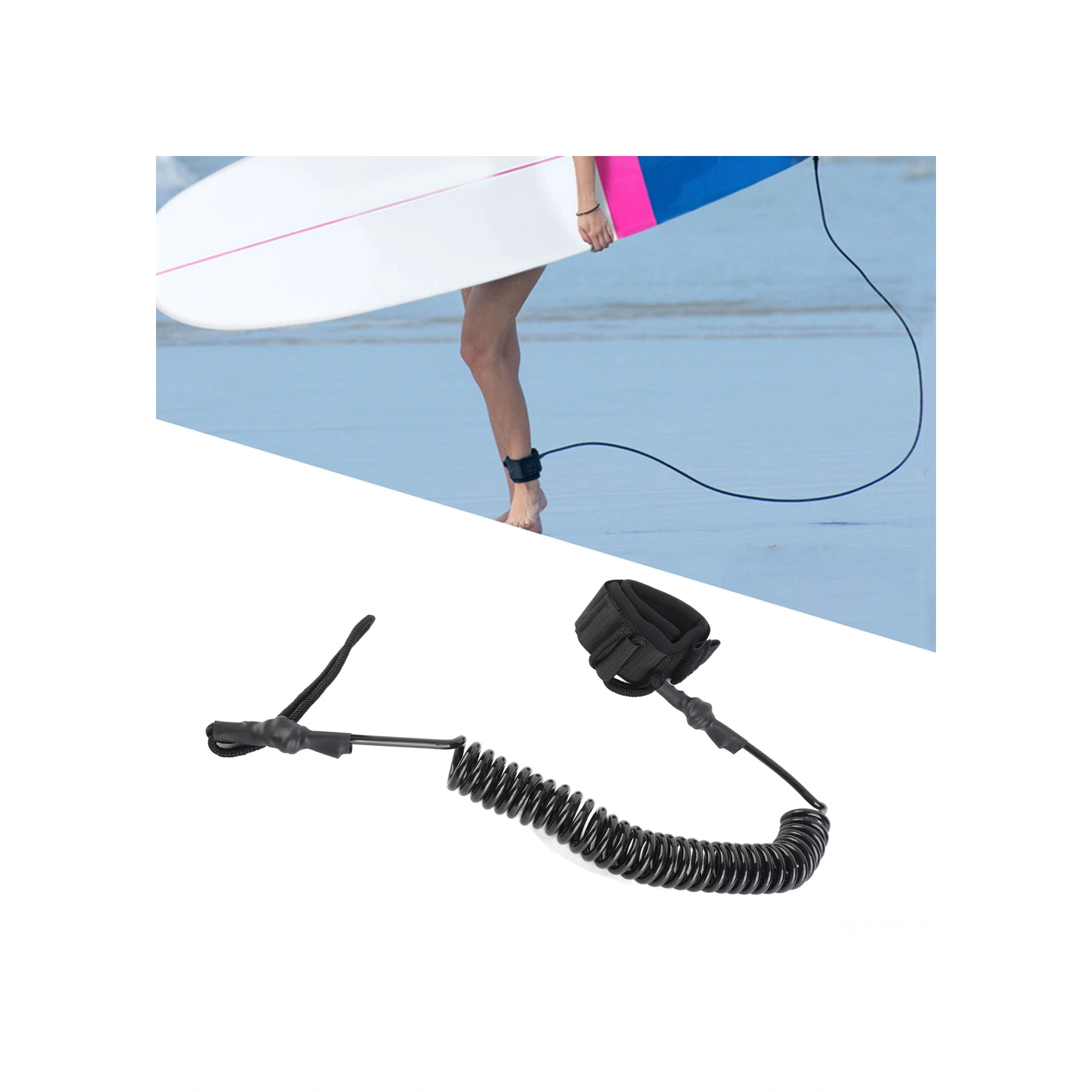 Vkemall Sup Ve Dikey Sörf Tahtaları İçin 5.5mm Poliüretan Güçlü Ayarlanabilir Bilek Askısı Sürf Ayak Kordonu