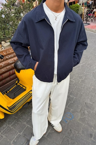 Flaw Gömlek Yaka Bomber İnce Ceket Lacivert Lacivert