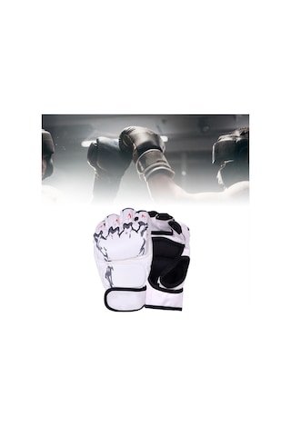 Suntek Mma Eldiven Kickboks Eldiveni Ayarlanabilir Bilek Bandı Beyaz