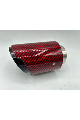 Monlion Kırmızı Karbon Egzoz Ucu Giriş Çapı60mm,çıkış Çapı 89mm T