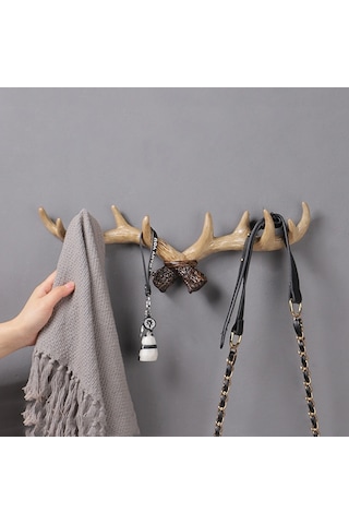 Sones Reçine Boynuz Duvar Dekorasyonu Duvar Askısı Ev Oturma Odası Giriş Duvar Palto Askısı Açık Renk Diğer