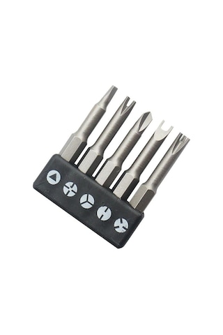 5 Adet Özel Şekilli Tornavida Seti 50mm U Şeklinde Y Tipi Üçgen İç Çapraz Üç Noktalı Tornavida Bit Aracı