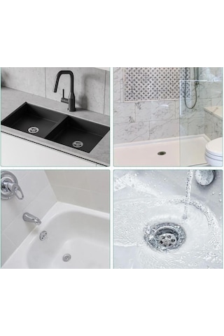 Lexroo Tek Kullanımlık Banyo Gideri Süzgeci Ve Yapışkanlı Mutfak Evye Çöp Ayırıcı Seti Standart
