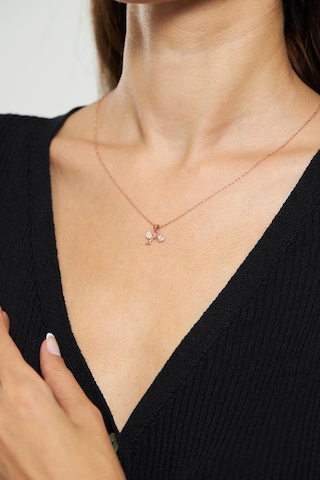 Zirkon Taşlı Rose Aşk Meleği Eros Gümüş Kolye