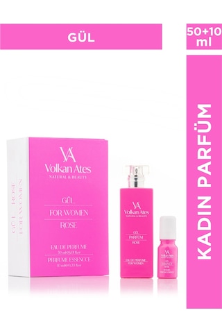 Volkan Ates Natural & Beauty Gül Parfüm & Esans Set 50 Ml + 10 Ml