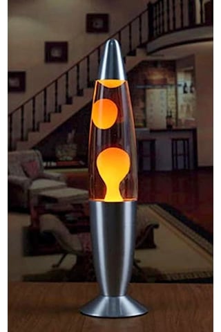 Dekoratif Ev Hediyesi Turuncu Büyük Boy 41 cm Lav Lambası Gece Lambası Lava Lamp Turuncu
