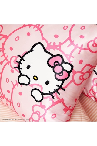 Hello Kitty X Fermuarlı Saten Yastık Kılıfı, 66 X 48 Cm Koyu Pembe