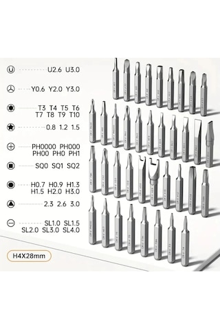3.7v Şarjlı Mini Elektrikli Tornavida Seti 600mah Type-c, 28 Parça Manyetik Hassas Uçlu Vida Seti