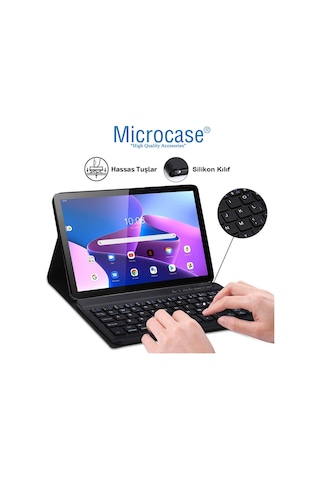 Lenovo Uyumlu Tab M10 3.Nesil TB328FU 10.1 Bluetooth Klavyeli Kılıf BKK4