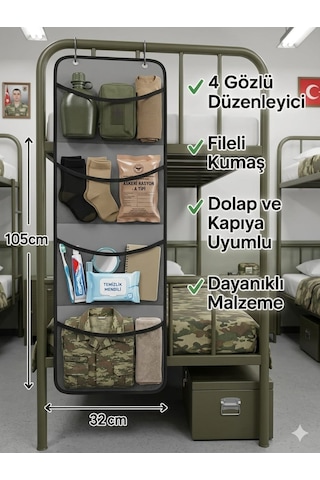 Kapı Arkası Organizer Gri 4 Gözlü Askılı Dolap İçi Düzenleyici File Cepli Çok Amaçlı Saklama Organizeri Banyo Mutfak Oyuncak Kozmetik Düzenleyici Ev İçi Düzenleyici Dolap İçi Düzenleyici Antrasit - Gri