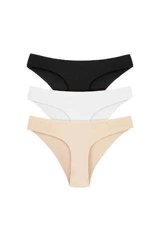 Kadın İz Yapmayan Dikişsiz Lazer Kesim Külot 3'lü Paket Karışık Renkli Çok Renkli 2