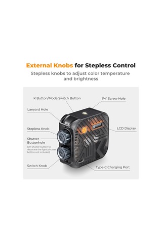 K&f Concept Bi-color Pocket-size Led Video Light Black Mini Bi-color Video Işığı