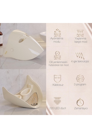 Neno Beauty Alva Led Yüz Maskesi 4 Işık Teknolojili Premium Cilt Bakım Maskesi