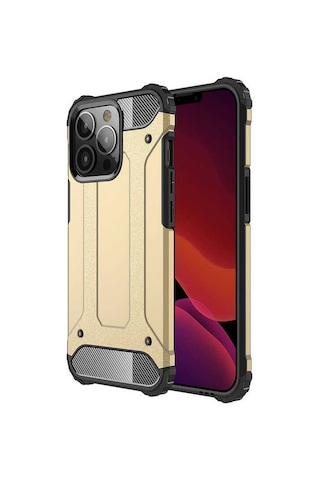 Noktaks - Apple Uyumlu iPhone 13 Pro Max - Kılıf Çift Katman Zırh Tank Crash Military Kapak - Siyah