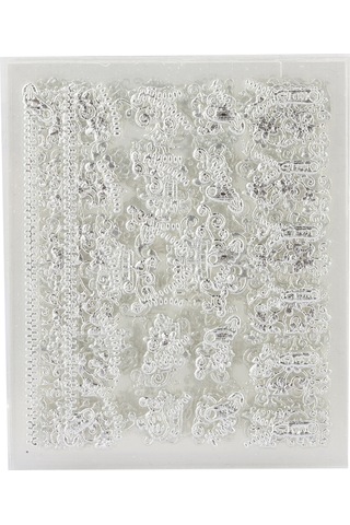 12 Adet Muhteşem 3d Tırnak Sanatı Çıkartmaları Kendin Yap Çıkartmaları Manikür Dekorasyon Araçları Gümüş Serisi