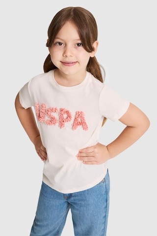 U.S. Polo Assn. Kız Çocuk Krem Tişört 50325656-vr071
