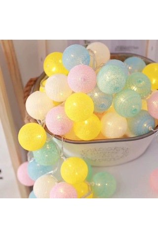 Reedark 6cm Pembe Pamuk Topu Led Işık Zinciri, 3m 20 Işık Pilli, Odalar & Yatak Odaları Dekorasyonu, Noel & Doğum Günü Festiviti Işıklı Süs Pembe