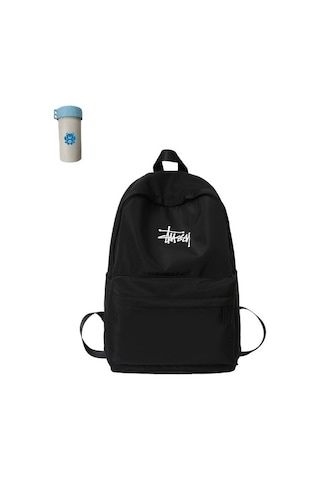 Karanlıkta Parlayan Sırt Çantası Erkek Rahat Tuval Üniversite Öğrenci Çantası Lise Öğrencisi Büyük Kapasiteli Kırmızı - Gri