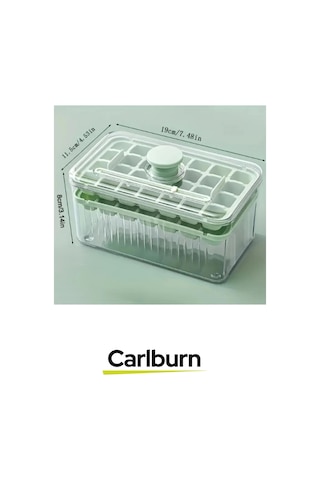 Yeni Nesil Dayanıklı Bpa İçermeyen Düğmeli Basmalı Çift 56'lı Buz Küpü Kalıbı Saklama Kutulu Çok Renkli