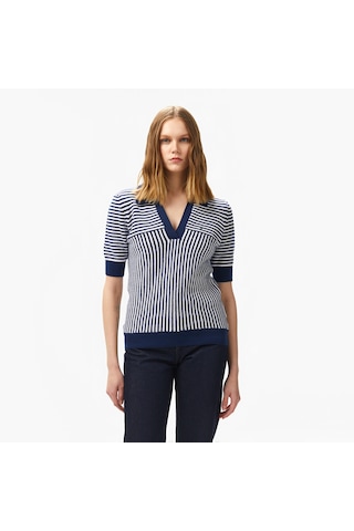 Nautica Kadın Lacivert Regular Fit Çizgili Triko Çizgili 55s101t Lacivert
