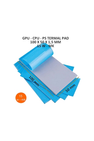15 W/m-k Yüksek Performanslı Termal İletken Ped 100x50x1.5 Mm