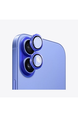Safeus Safir Temperli Kamera Lens Koruyucu Apple Uyumlu iPhone 16 Plus Ve İle Lacivert