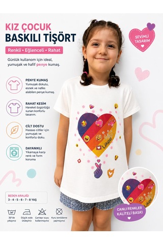 Monili Kız Çoçuk T-shirt beyaz