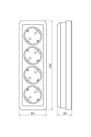 Tdmelectric Ahşap Kaplamalı Topraklamasız Dörtlü Priz 215192410 Ladoga