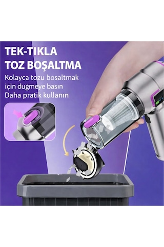 Leerfei Lf-6697aplus 8in1 Şarjlı Araç Süpürgesi 20000pa Yüksek Emiş Gücü, El Süpürgesi