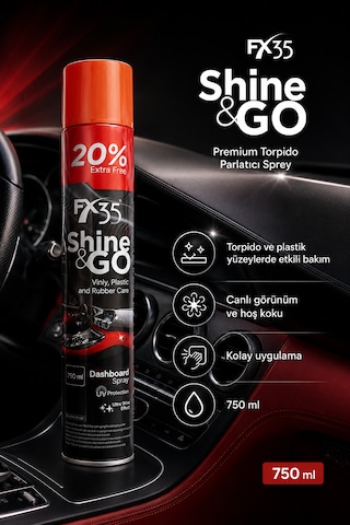 Shine & Go Antistatik Plastik Konsol Ve Iç Plastik Parlatıcı Vanilya Muz Kokulu 750 Ml 1 Adet