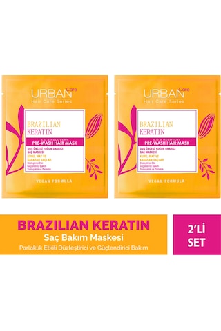 Brezilya Keratin Düzleştirici Etkili Duş Öncesi Saç Bakım Maskesi-2x50ml-vegan