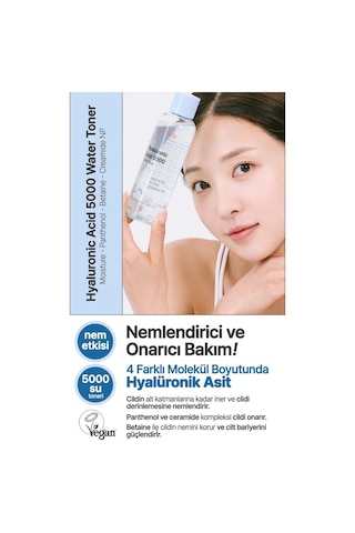 Yeppda Nemlendirici Hyalüronik Asit İçeren Vegan Tonik Yeppda Hyaluronic Acid 5000 Water Toner 200ml
