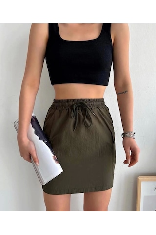 Kargo Cep İnce Paraşüt Etek Haki S241019 Haki
