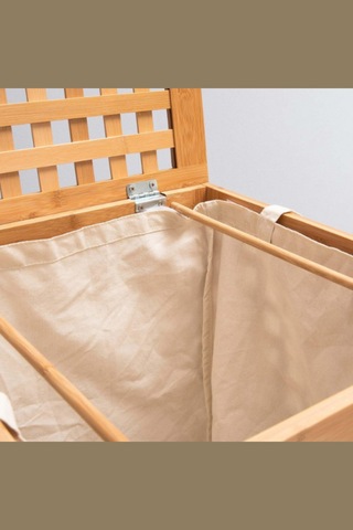 Büro Ev Ofis Dekoru İçin 45x45x62cm Kumaş Hazneli Ahşap Kirli Çamaşır Sepeti Diğer