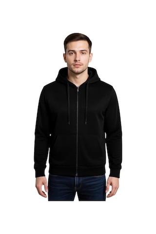 Dynamo Erkek Kapüşonlu Fermuarlı Siyah Sweatshirt Bgl-st04790 Siyah