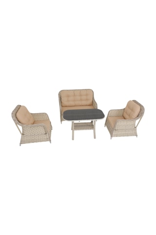 Force Rattan Bahçe Oturma Grubu 861 Rehome Krem