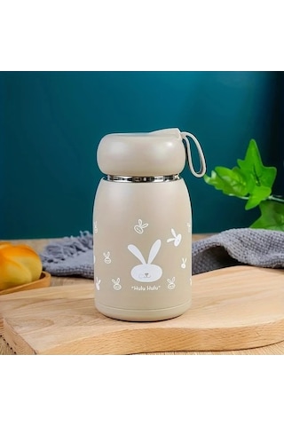 Trendooze 1 Adet Kahverengi Sevimli Tavşan Desenli Sızdırmaz Kapaklı Taşınabilir Seyahat Termosu Kahve Rengi Kahve Rengi