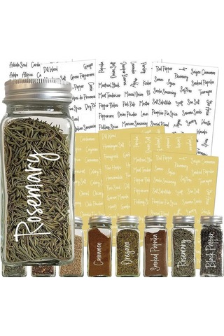 Lemestar 276 Parça Baharat Saklama Kavanozu Etiketi Seti, Mutfak Düzenleme Ve Organizasyon İçin Siyah Ve Beyaz Etiketler Diğer