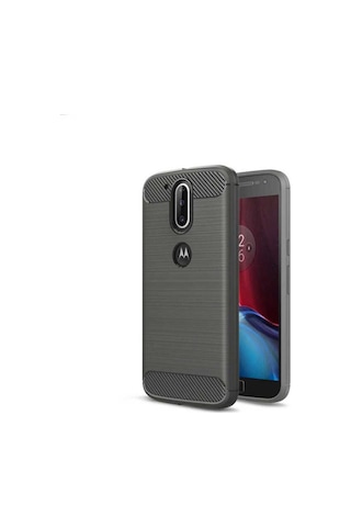 Lenovo Moto G4 Plus Kılıf Zore Room Silikon Kapak Gri