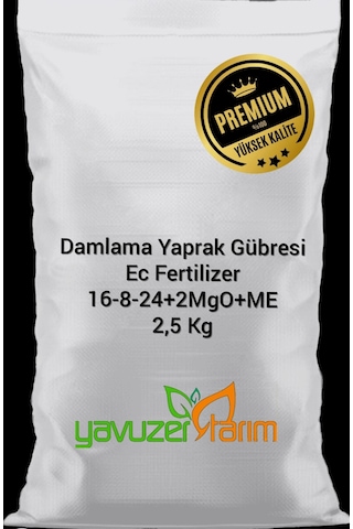 Damlama Yaprak Gübresi Npk 16.08.24+2 Mgo+me Ec Fertilizer 2,5 Kg