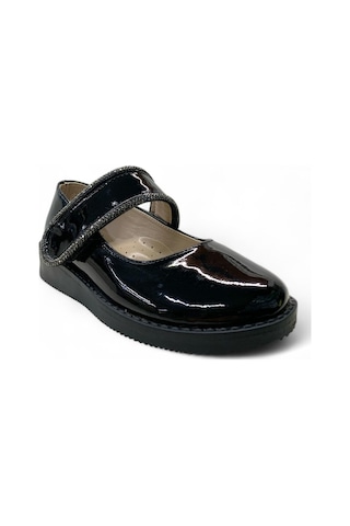 134 Kız Çocuk Okul Öncesi Babet Siyah Rugan